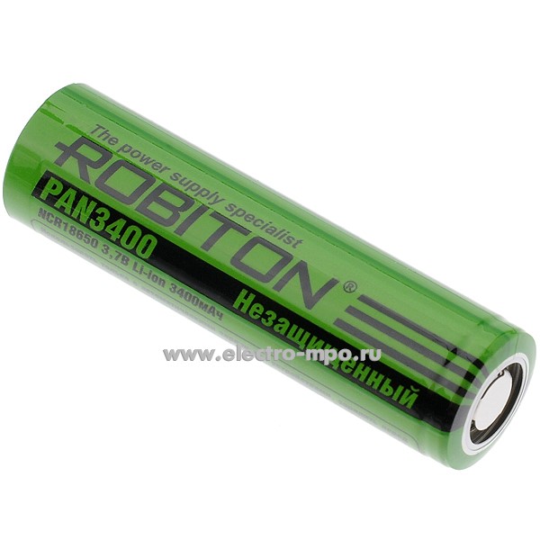 С9173. Аккумулятор 12386 PAN3400 (NCR18650B) 3,7В 3400мАч без защиты литий-ионный Li-ion (Robiton)