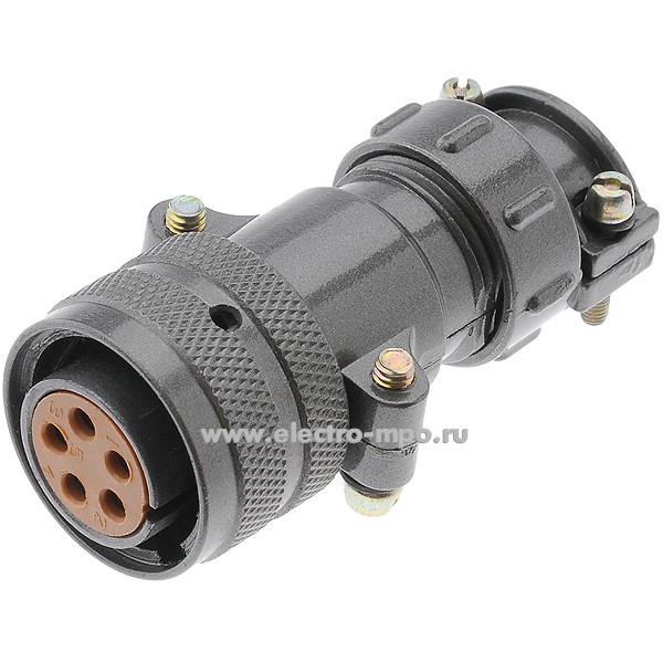 38276.Ю8276 Розетка 2РТБ20КПН5Г40В кабельная 5 контактов Dвнешний=20мм с прямым патрубком (Каскад Чебоксар