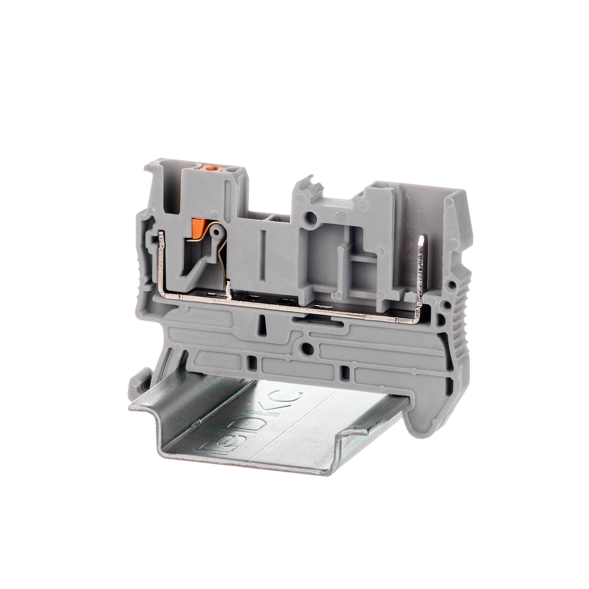 К23. Клемма VPR-2.5-1P проходная под вставной штекер, зажим push-in, 2 точкиподключения, 2.5  (ДКС)