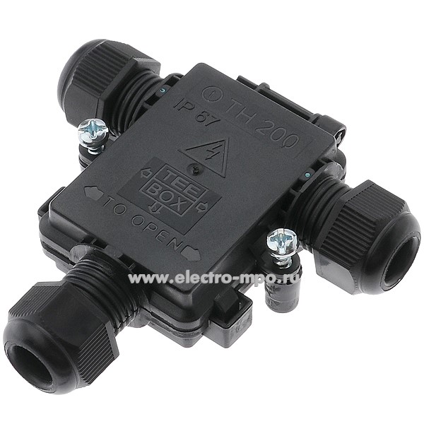 Р9810. Бокс TEEBOX THA.200.E2P о/п 3 ввода IP54/67 черный (Techno Италия)