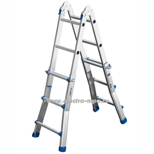 В6130. Лестница ТТ43 шарнирная телескопическая алюминиевая (Алюмет)