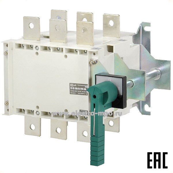 Б6674. Рубильник реверсивный 40109DEK 3Р 630А на монтажную плату тип Т (DEKraft)