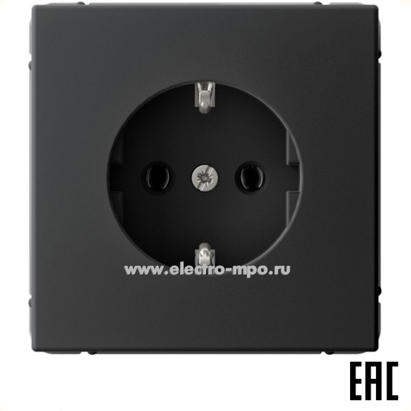 Р34. Механизм ArtGallery GAL001043S розетки "евр" безвинт. зажим с/п карбон (Systeme Electric)