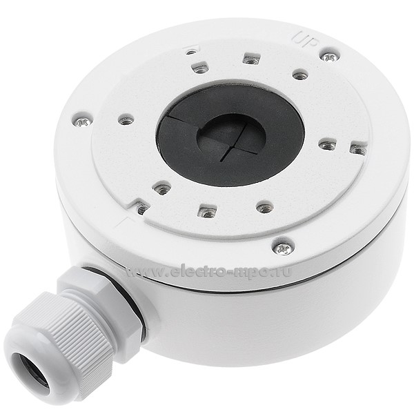 К2501. Коробка DS-1280ZJ-XS распаечная алюминиевая D=100мм H=43,2мм для цилиндр. камер белая (Hikvision)