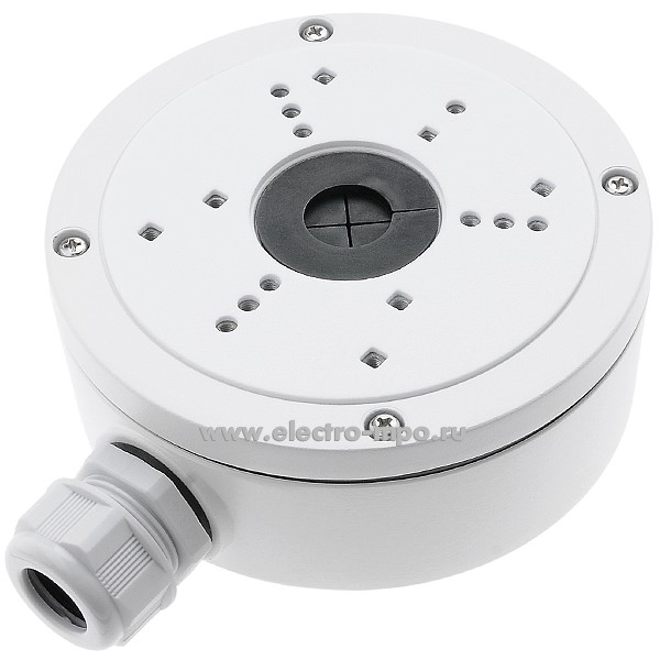 К2502. Коробка DS-1280ZJ-S распаечная алюминиевая D=137мм H=53,4мм для цилиндр. камер белая (Hikvision)