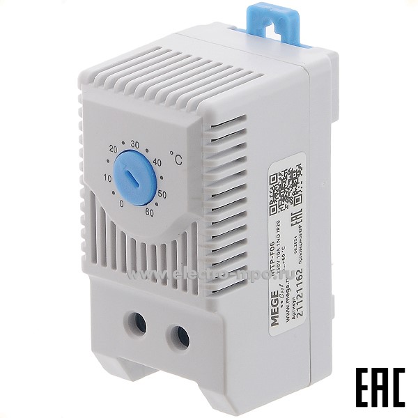 Б3631. Термостат МТР - F06 21121162 Т=0-60 град. 250В АС контакт 1нр (MEGE Cool)