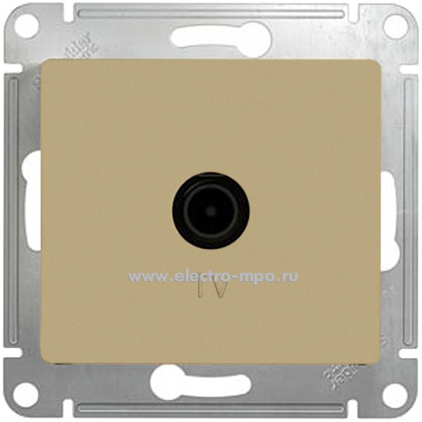 Ю1085. Механизм Glossa GSL000492 розетки TV проходной 4дБс/п титан (Systeme Electric)