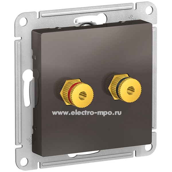 Ю42. Механизм AtlasDesign ATN000687 аудиорозетки двойной мокко (Systeme Electric)