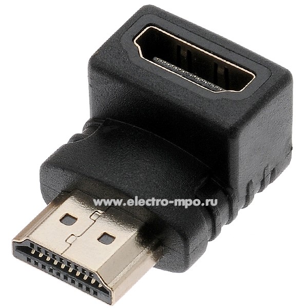 Н5986. Переходник 17-6805 HDMI (штекер) - HDMI (гнездо) угловой (Rexant Китай)