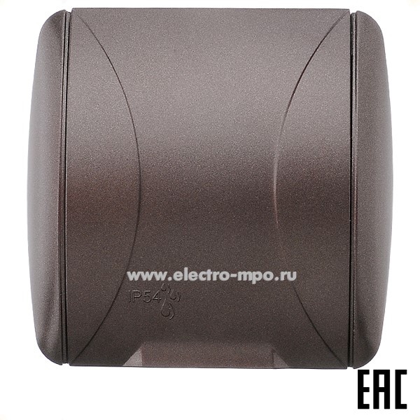 36361.Р6361 Розетка Селигер SQ1818-0213 "евр" с крышкой о/п IP54 шоколад (TDM)