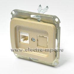 33212.Ю3212. Механизм Эльма 500020 компьютерной розетки 1 вход 8 контактов с/п песочный (Влас и К Москва)