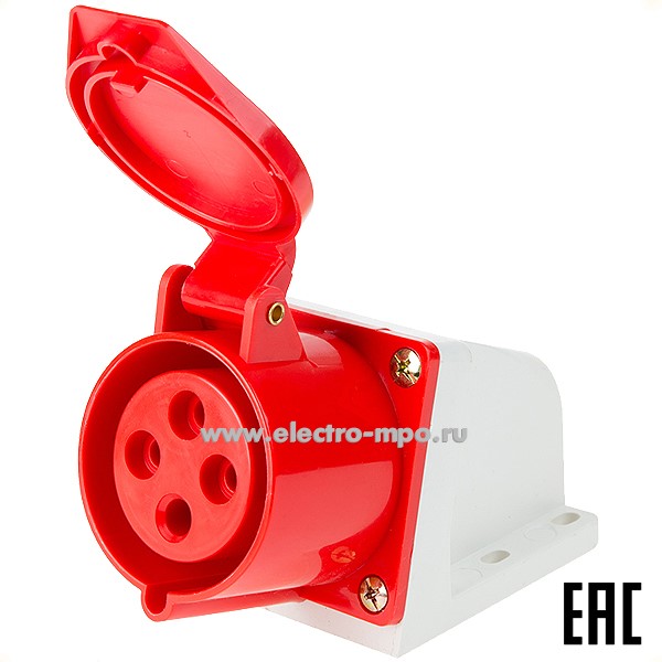 Р66. Розетка 11-8913 124 стационарная 3Р+РЕ 32А 380В IP44 (Rexant)