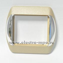 33245.Ю3245. Рамка-1 Эльма Р00208 песочная с хромированной вставкой (Влас и К Москва)