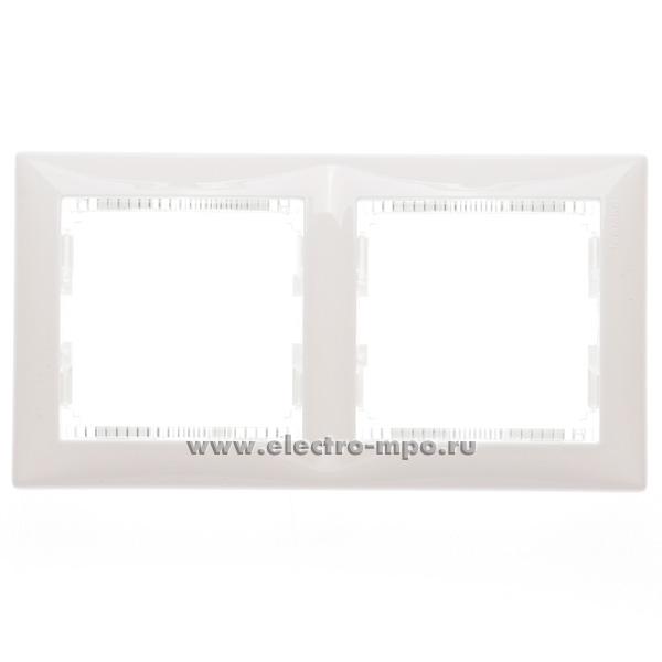 Р7672. Рамка-2 Valena 774462 горизонтальная белая со вставкой "кристалл" (Legrand)