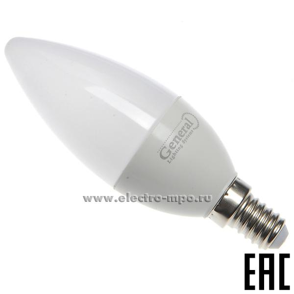 Л0183. Лампа 8,5Вт 682800 GLDEN-CF-10-230-E14-4500К 840Лм светодиодная "свеча" хол. белый свет (General)