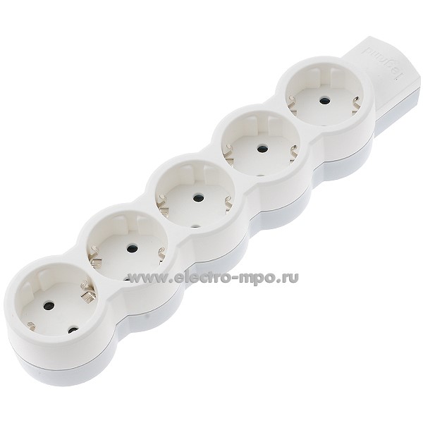 Р1642. Блок Стандарт 695014 на 5 розеток "евр" о/п белый/серый (Legrand)