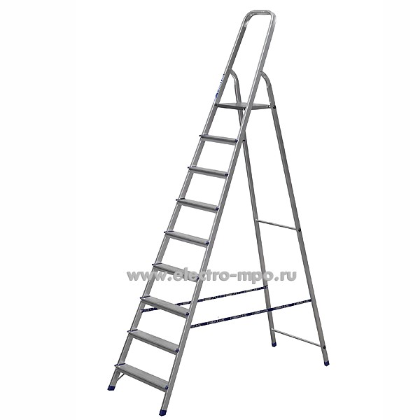 В6265. Стремянка АМ709 профессиональная алюминиевая 9 ступеней (Алюмет Россия)