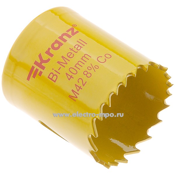 И7108. Коронка KR-92-0219 по металлу Bimetal 40мм (Kranz)