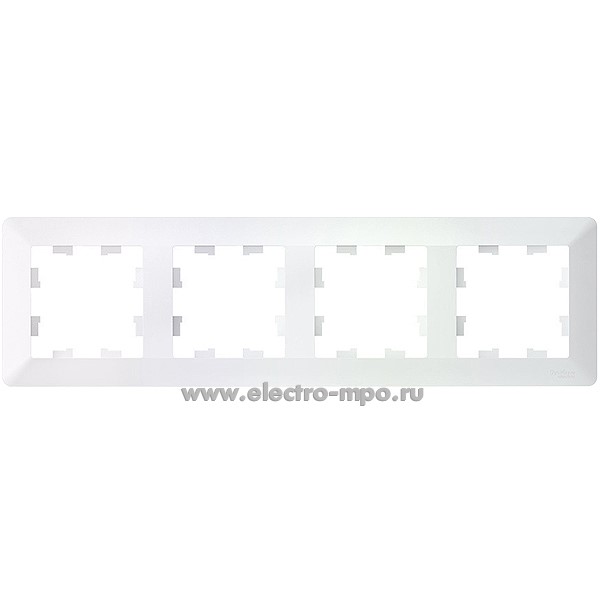 Ю32. Рамка-4 AtlasDesign Air ATN220404 универсальная жемчуг/дымчатый белый (Systemе Electric)