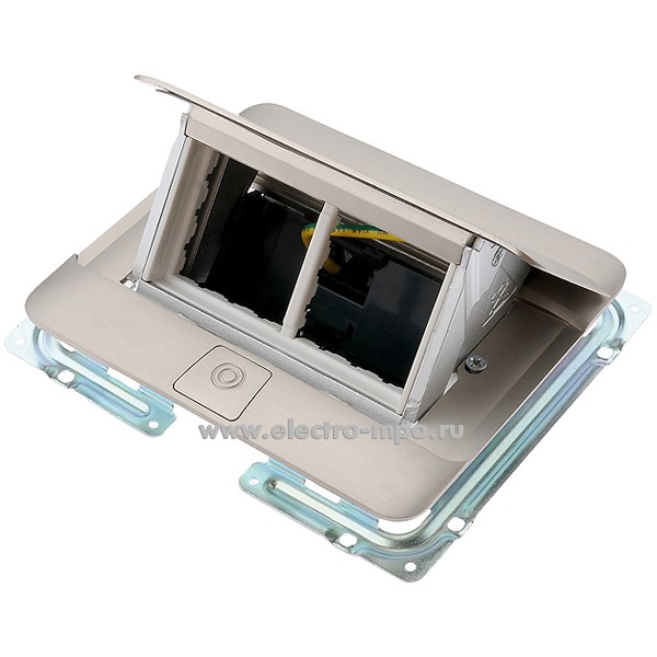 Р1720. Блок 654000 мебельный выдвижной на 4 модуля Mosaic нерж. сталь (Legrand)