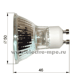 25074.Л5074 Лампа 50Вт JCDR+C 220B 50W GU10 галогенная с отражателем (PHOENIX Китай)