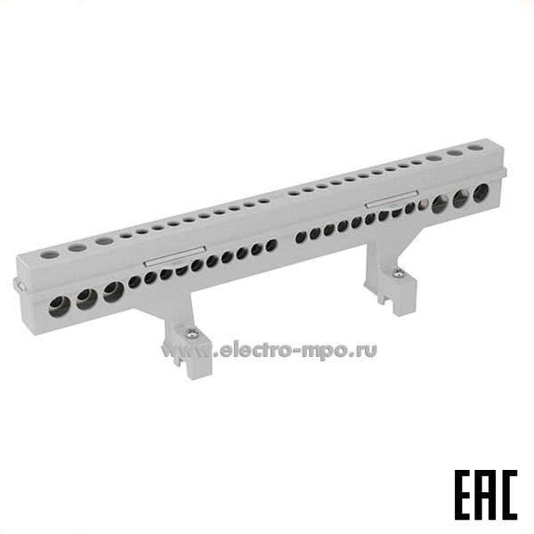 Э1642. Шина ноль 87512 для боксов на 2х12 присоединений с суппортом и крепежом 63А (ДКС)