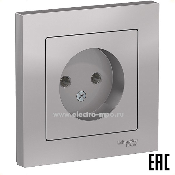Ю41. Розетка AtlasDesign ATN000340 с/п алюминий (Systeme Electric)