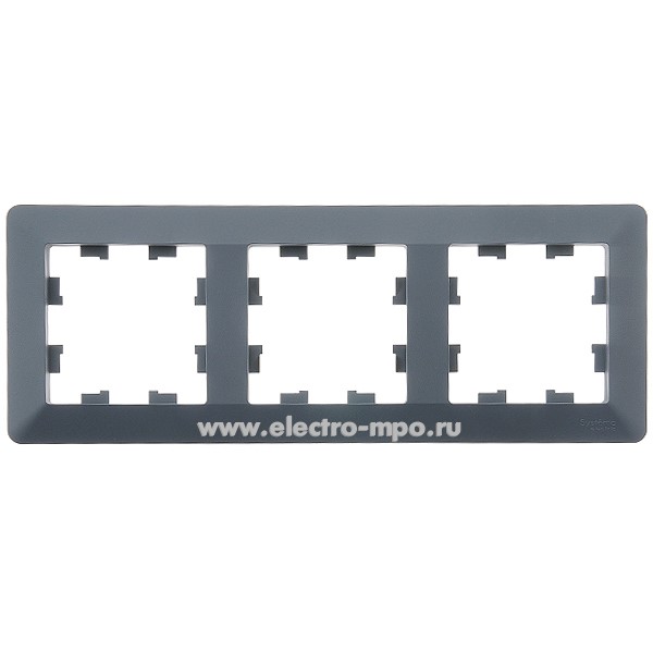 Ю32. Рамка-3 AtlasDesign Air ATN220703 универсальная грифель/дымчатый черный (Systemе Electric)