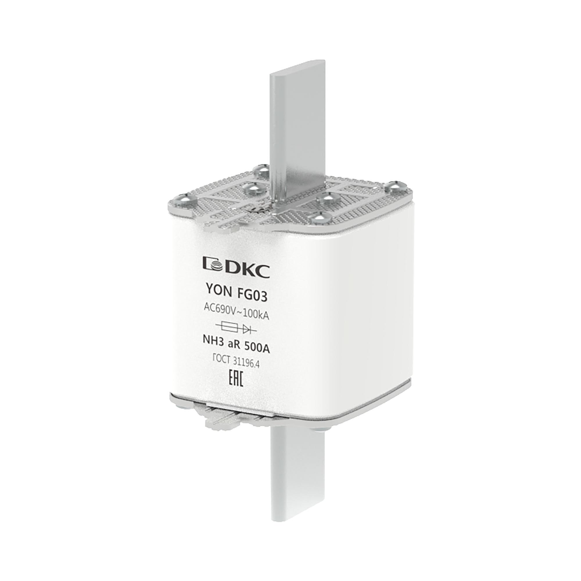 А36. Предохранитель 1FG03-0500-690V-AR YON ножевого типа FG3 500А 690V характеристика  (ДКС)