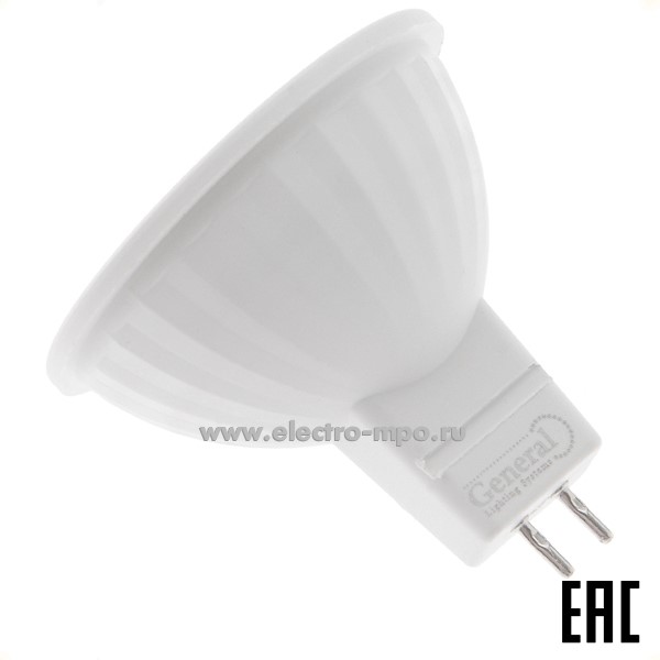 Л1120. Лампа 7,5Вт 636100 GLDEN-MR16-8-230-GU5.3-3000К 500Лм 220В "диффузор" светод. т/б свет (General)