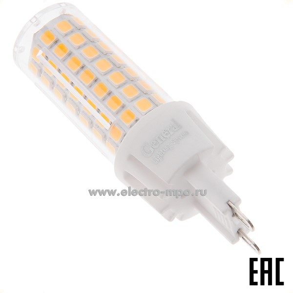 Л0861. Лампа 7Вт 661446 GLDEN-G9-10-P-220-2700К 850Лм 220В светод. "капсула" пластик т/б свет (General)