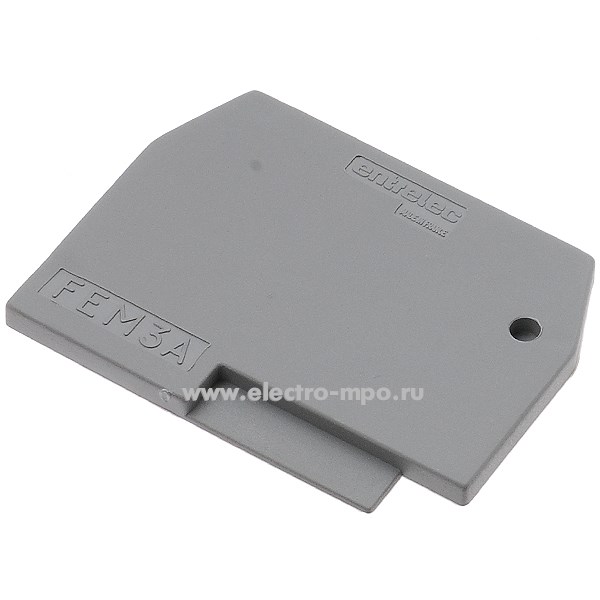 Б7567. Изолятор FEM3А торцевой 1SNA116576R1500 серый для клемм M 4мм2 ширина 3мм (TE Connectivity)