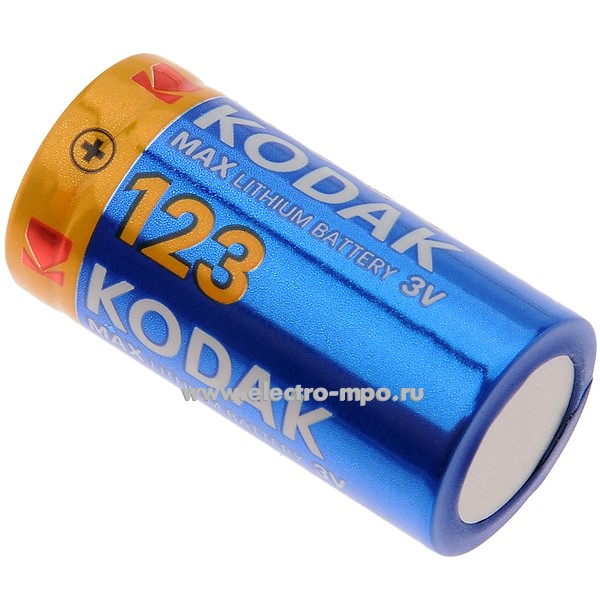С5253. Элемент питания CR123-1BL MAX Lithium 3В литиевый (Kodak)