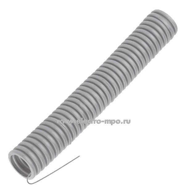 Т01. Труба 13201 гофрированная 32мм ПВХ (Dвнутр. 24,3мм) лёгкая, с зондом, IP55 (Рувинил Россия)