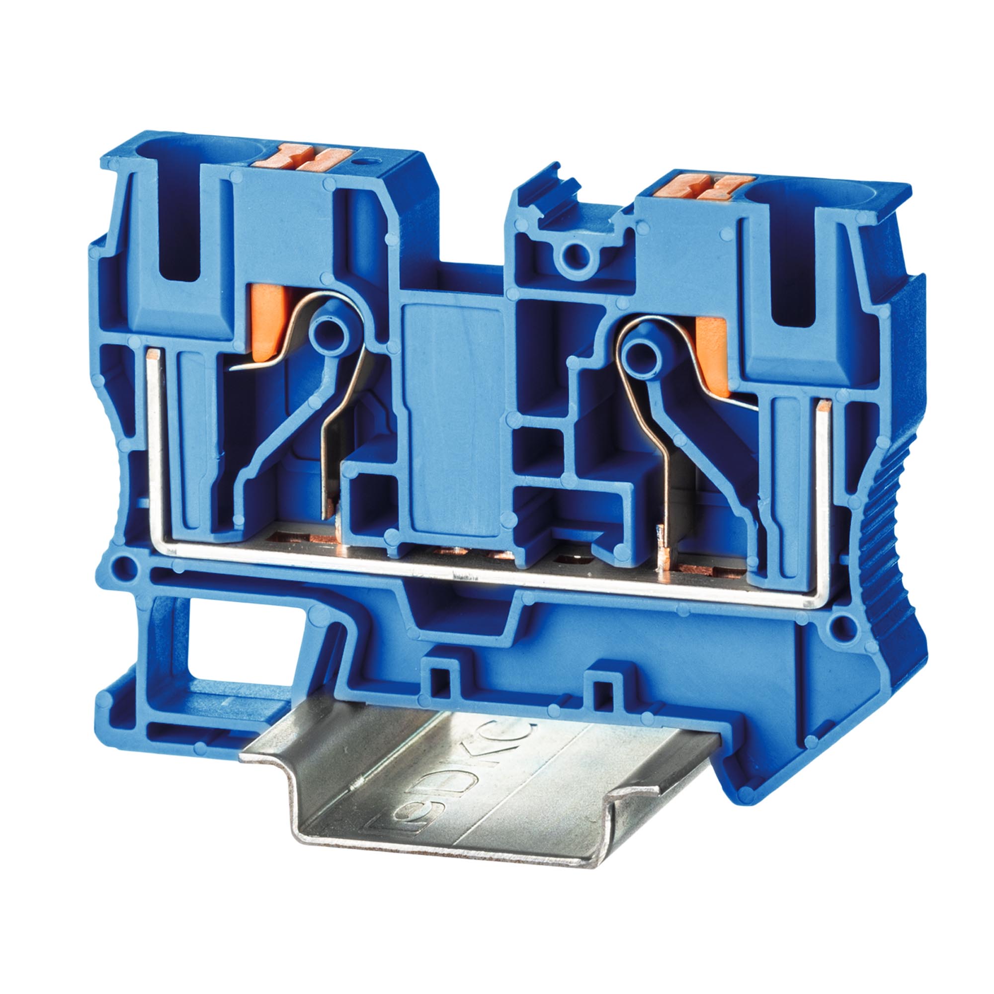 К2309. Клемма VPR-10-BU проходная, зажим push-in, 2 точки подключения, 10 кв.мм,  (ДКС)