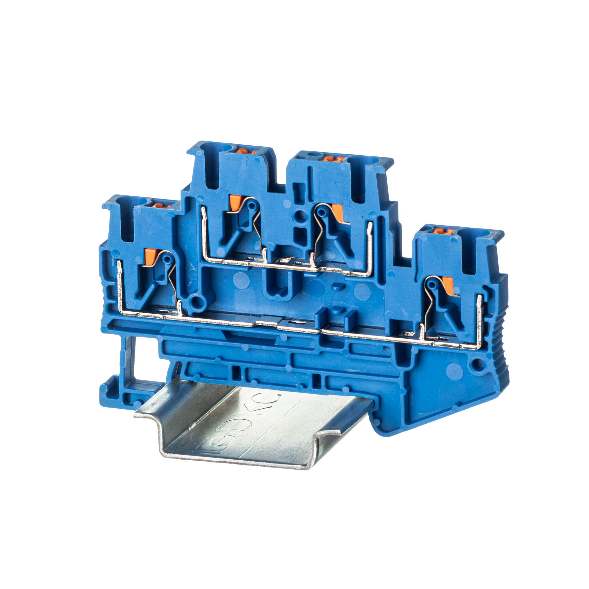 К2313. Клемма VPRTT-2.5-BU двухуровневая, зажим push-in, 4 точки подключения, 2.5 кв.мм,  (ДКС)