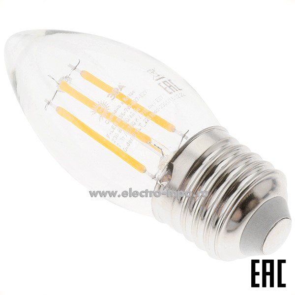 Л0030. Лампа 7Вт Б0027950 F-LED B35-7W-827-E27 910Лм 2700К светодиодная "свеча" т/б свет (ЭРА)