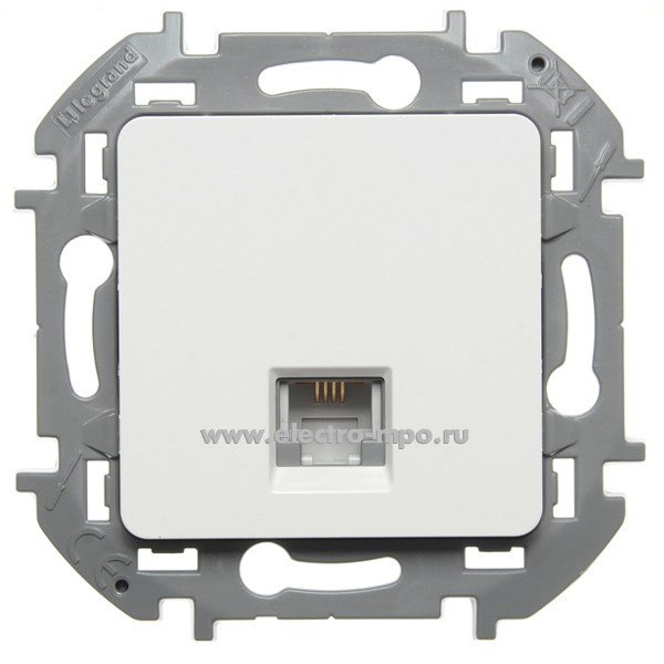Ю5723. Механизм Inspiria 673820 телефонной розетки 1 вход 4 контакта с/п белый (Legrand/Daccord)