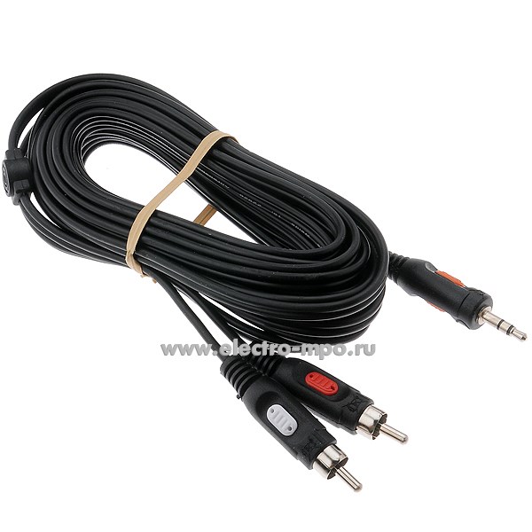 Н5618. Шнур 41032/46032 "jack" 3,5 мм (штекер) - 2хRCA (штекер) 5 м (Vivanco)
