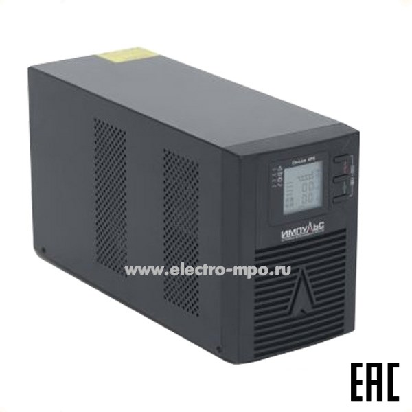 Н5815. ИБП SR20225 on-line Спринтер 2000 2000ВА/1800Вт 4 роз. "евро" LCD, USB, RS232 (Импульс)