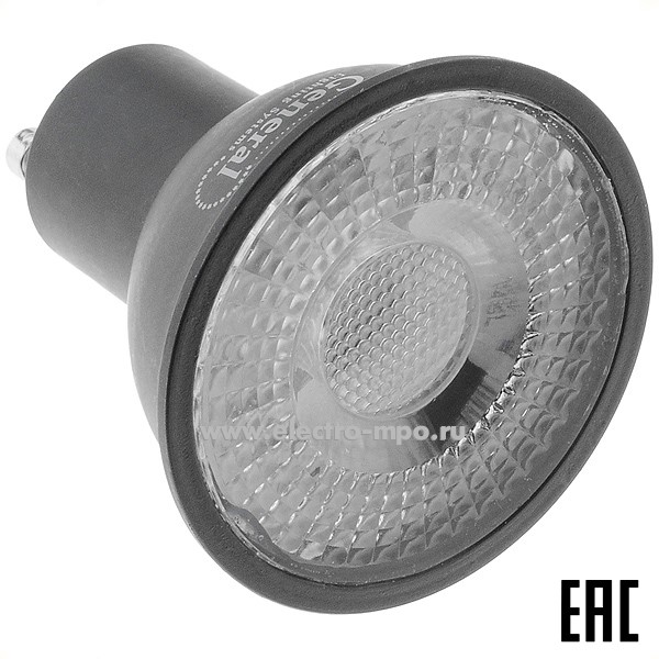 Л0938.Лампа 15Вт 662107 GLDEN-MR16-DIF-15-230-GU10-4500 черная 870Лм светод. "диффузор" х/б cвет (Gener