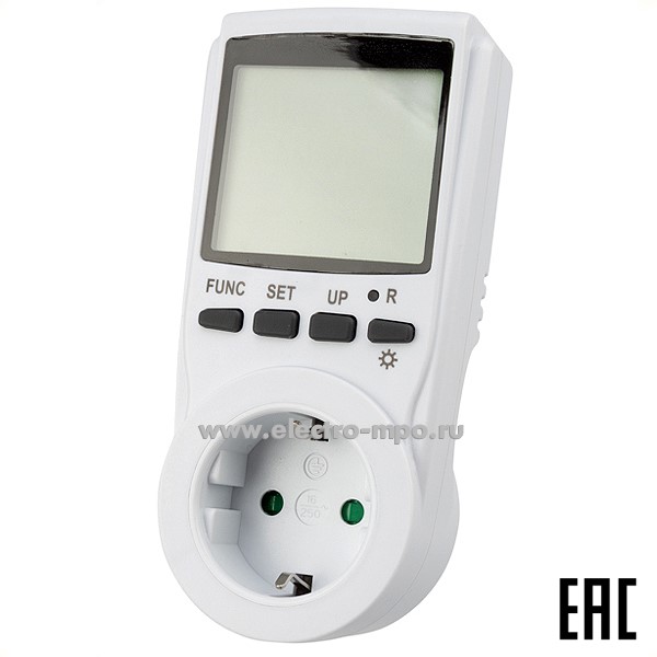 Б18. Ваттметр 10-6100 с подсветкой RX-11 вертикальный 2х тарифный 16А (Rexant)