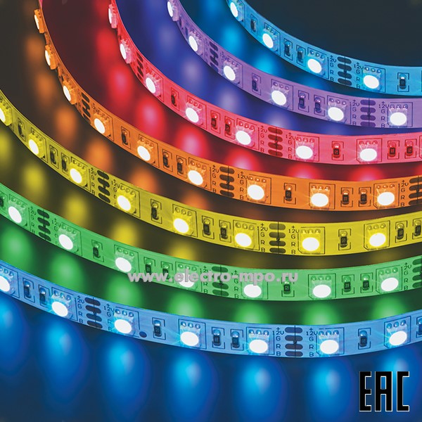 С2114. Лента светодиодная 71446 NLS-5050RGB60-PRO 5м 12В пост.тока 72Вт 300Led RGB IP20 (Navigator)