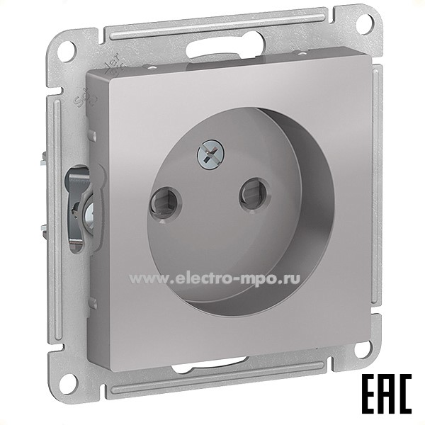 Ю41. Механизм AtlasDesign ATN000349 розетки со шторками с/п алюминий (Systeme Electric)