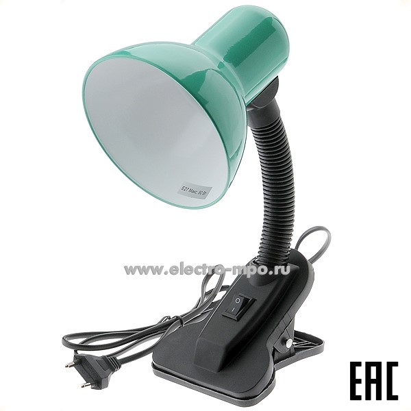 С6083. Светильник 800124 GTL-024-60-220 60Вт Е27 на прищепке гибкий зеленый (General)