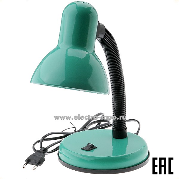 С6085. Светильник 800130 GTL-030-60-220 60Вт Е27 настольный гибкий зеленый (General)