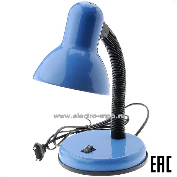 С6086. Светильник 800129 GTL-029-60-220 60Вт Е27 настольный гибкий синий (General)