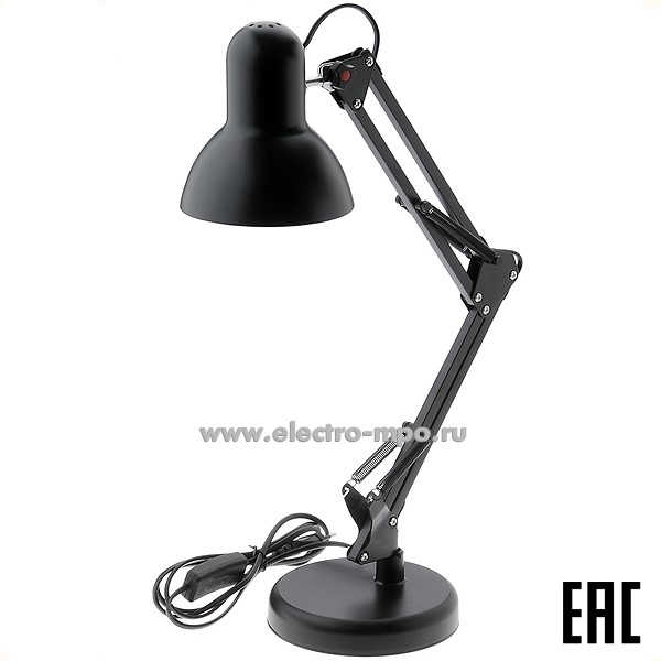 С6066. Светильник Б0035068 N-214-E27-40W-BK 40Вт Е27 настольный черный (ЭРА)