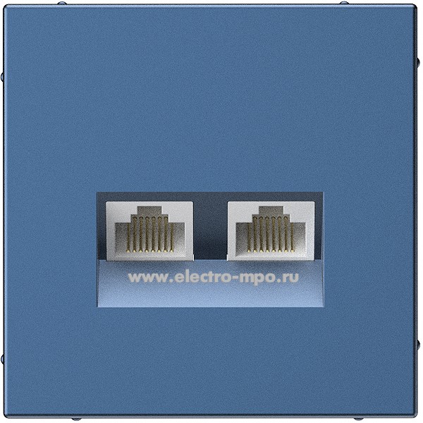 Р3027. Механизм ArtGallery GAL001185 розетки компьютерной 2 входа RJ45 5е с/п аквамарин (Systeme Electric)