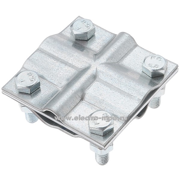 М5315. Зажим 90540-2 заземления крестообразный полоса/пруток-полоса/пруток, оцинкованная сталь (EZETEK)